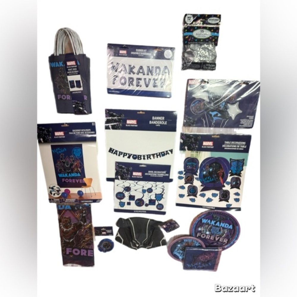 Marvel Wakanda Forever Party Set - Black and Purple